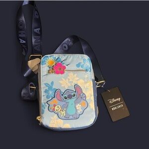 Disney Blue Crossbody Bag with Lilo & Stitch Print